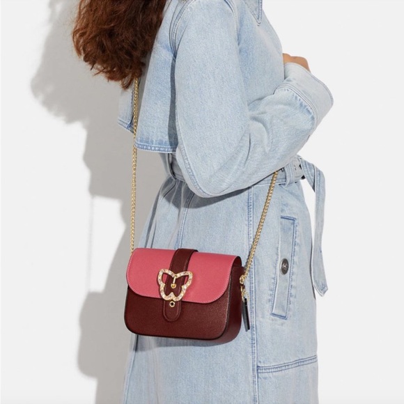 COACH Womens Gemma Crossbody In Colorblock Leather Color: Strawberry Haz… - Picture 3 of 16